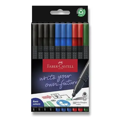 Popisovač Faber-Castell Finepen Grip 10 ks