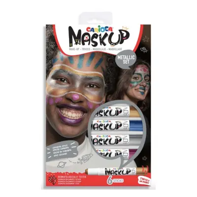 Carioca Mask Up barvy na obličej Metallic 6ks