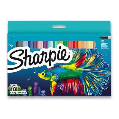 Permanentní popisovač Sharpie Fish sada 18 barev