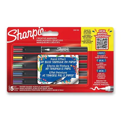 Akrylový popisovač Sharpie Acrylic Marker Brush sada 5 barev