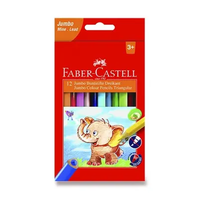 Pastelky Faber Castell Extra Jumbo trojhranné pap.krab.12ks