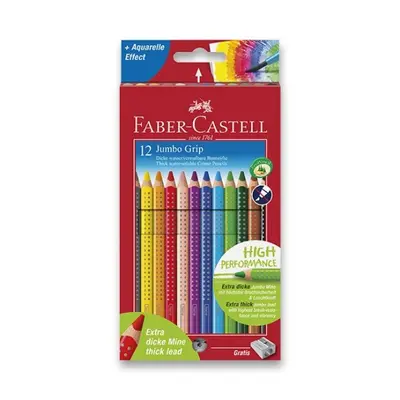 Pastelky trojb. Faber Castell JUMBO GRIP rozm. 12ks + ořez.