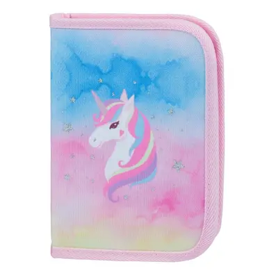 BAAGL Školní penál klasik dvě chlopně Rainbow Unicorn