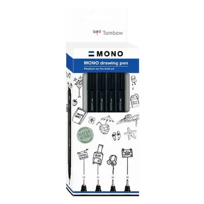 Tombow Fineliner MONO drawing pen - sada Fine 4ks