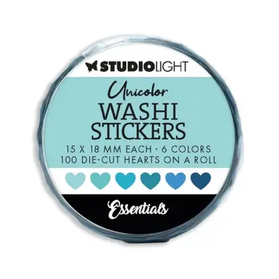 Washi samolepky Studio Light, 100 ks - Modrá srdíčka