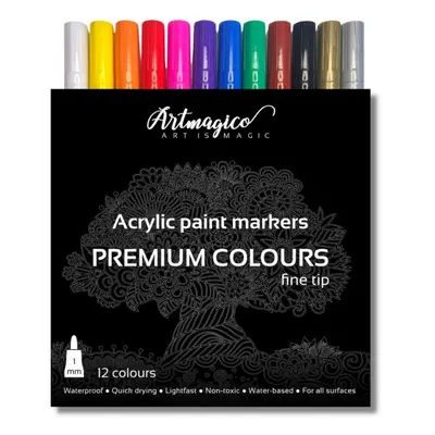 Artmagico akrylový popisovač s jemným hrotem (1 mm) 12 ks | 80067