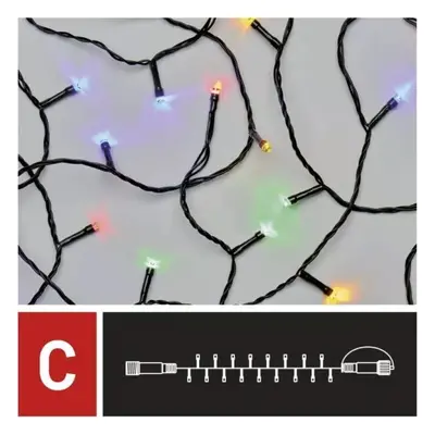 Osvětlení vánoční - nadstavitelný řetěz 10 m-100 LED multicolor+ 5 cm přívodní kabel