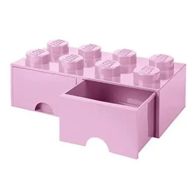 Úložný box LEGO s šuplíky 8 - světle růžový