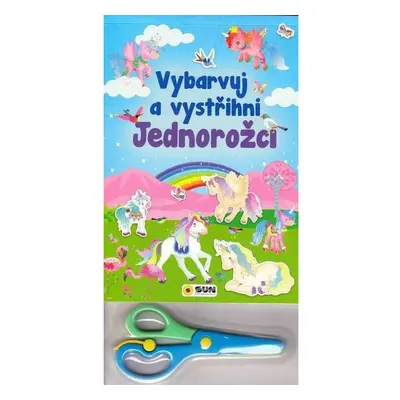 Vybarvuj a Vystřihni Jednorožci (modrá) NAKLADATELSTVÍ SUN s.r.o.