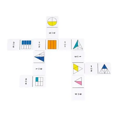 Domino - barevné zlomky Montessori