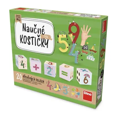 Dřevěné kostky Čísla – 20 kostek DINO