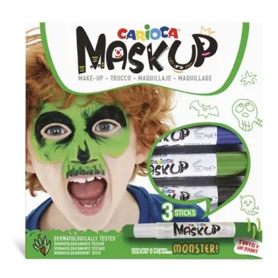 Carioca Mask Up barvy na obličej Monsters 3 ks Carioca