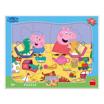 Puzzle Peppa Pig si hraje 12 dílků deskové tvary DINO