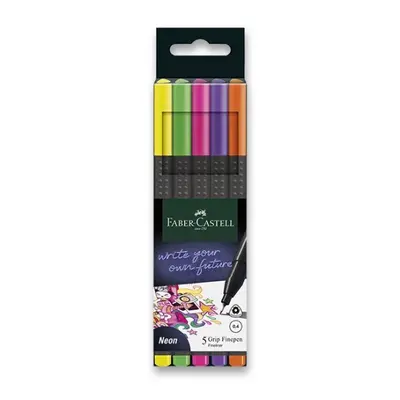 Fineliner Faber-Castell Grip 5 barev, neon Faber-Castell