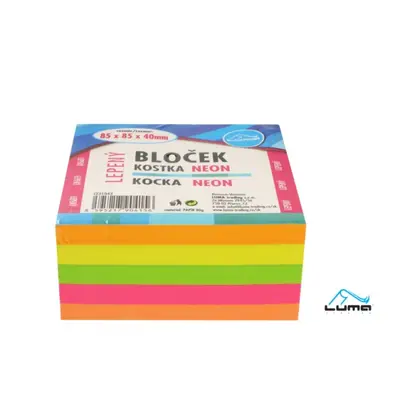 Bloček Kostka barevná neon 85 x 85 x 40mm lepená Luma LUMA trading s.r.o.