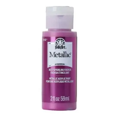 FolkArt Metallic Acrylic paint - 59 ml různé barvy Metallic color: SPARKLING FUCHSIA Folkart