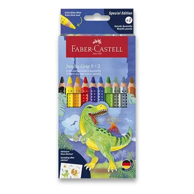 Pastelky Faber-Castell Colour Grip Jumbo Dinosaurus 10 barev Faber-Castell