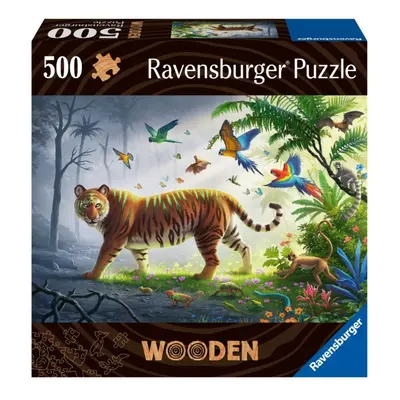 Dřevěné puzzle Tygr v džungli 500 dílků Ravensburger