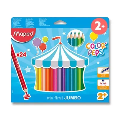 Pastelky Color Peps Jumbo 24 barev Maped