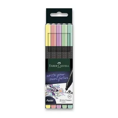 Fineliner Faber-Castell Grip 5 barev, pastel Faber-Castell