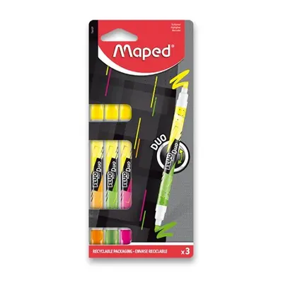 Zvýrazňovač Maped Fluo Peps Duo Neon sada, 3 ks Maped