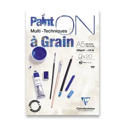 Blok Clairefontaine Paint on Grain A5, 20 listů, 250g Clairefontaine