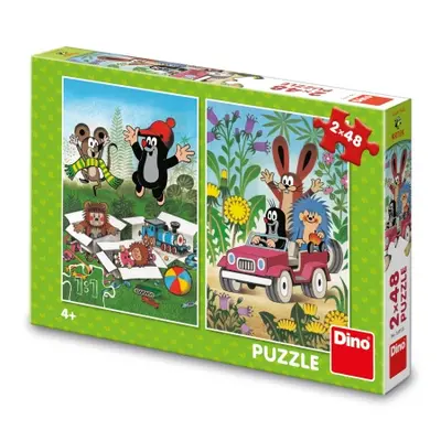 Puzzle Krtek se raduje 2x48 dílků DINO