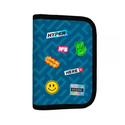 Penál 1 p. 2 chlopně, prázdný OXY GO Stickers KARTONPP