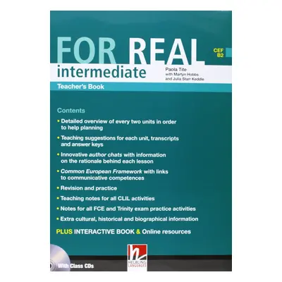 FOR REAL Intermediate Level Teacher´s Book + Class CD /3/ + Interactive Book DVD-ROM Helbling La