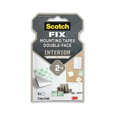 Oboustranně lepicí montážní čtverečky 3M Scotch čtverečky 25 x 25 mm, 16 ks Scotch