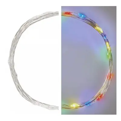 Osvětlení nano stříbrné 1,9m - 20 LED multicolor + časovač Anděl Přerov s.r.o.