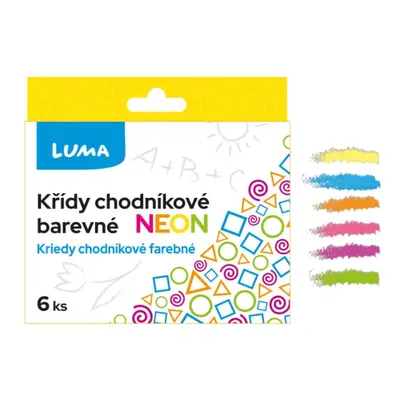 Křídy chodníkové 6ks NEON, krabička LUMA LUMA