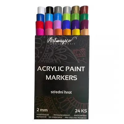 Artmagico akrylový popisovač se středním hrotem (2 mm) 24 ks | 80081 Artmagico