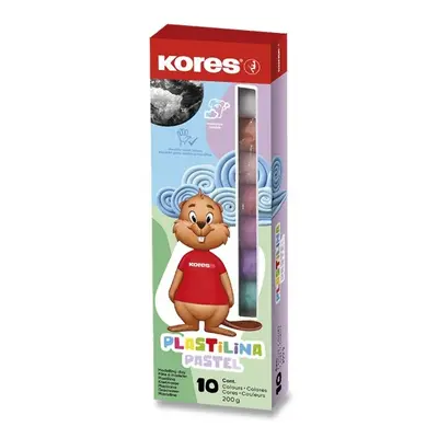 Modelína Kores Pastel 10 barev, v krabičce 200 g Kores