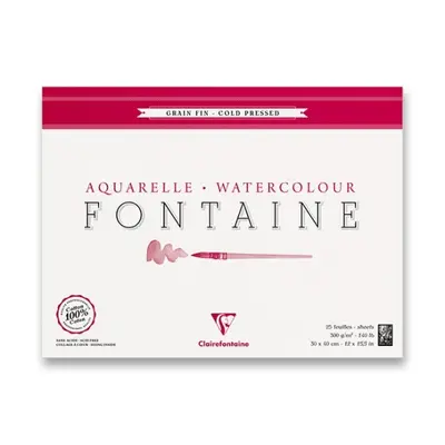 Akvarelový blok Clairefontaine Fontaine Cold Pressed 30 x 40 cm, 25 listů, 300 g Clairefontaine