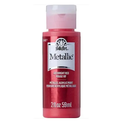 FolkArt Metallic Acrylic paint - 59 ml různé barvy Metallic color: BRIGHT RED Folkart