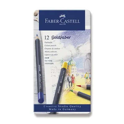 Pastelky Faber Castell Goldfaber plechová krabička 12ks Faber-Castell