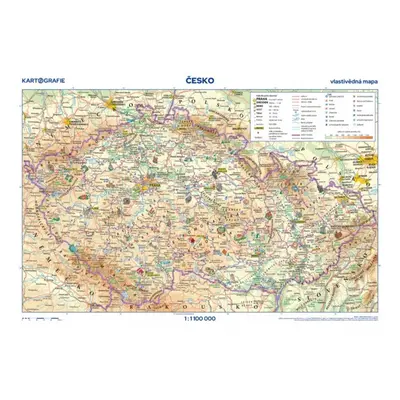 Česko – příruční vlastivědná mapa, 46 x 32 cm Kartografie