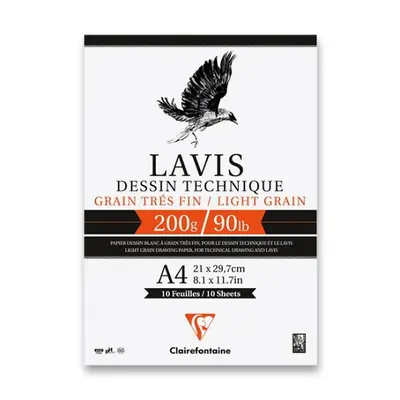 Blok Clairefontaine Lavis Technical drawing A4, 10 listů, 200g Clairefontaine