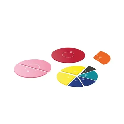 Barevné kruhy s úhly (set 6 ks) Montessori