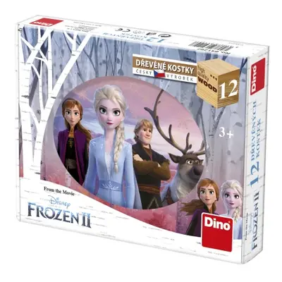 Dřevěné kostky Frozen II – 12 kostek DINO