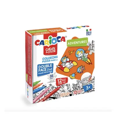 Carioca - Omalovánkové Puzzle s motivem vesmíru + 12 barevných fix Carioca