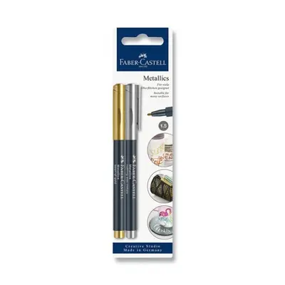 Popisovač Faber-Castell Metallics zlatá a stříbrná Faber-Castell