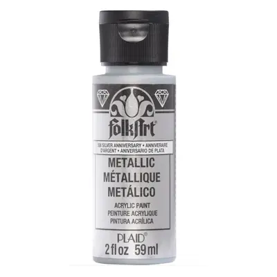 FolkArt Metallic Acrylic paint - 59 ml různé barvy Metallic color: SILVER ANNIVERSARY Folkart