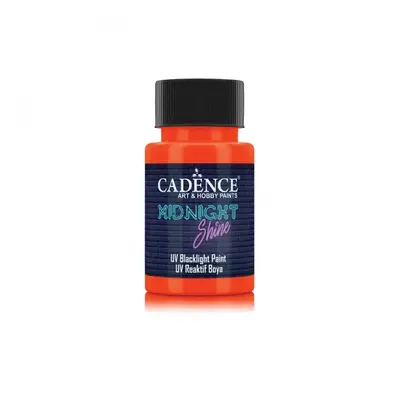 Svítící UV barva na textil Cadence Midnight Shine, 50 ml - orange, oranžová Aladine