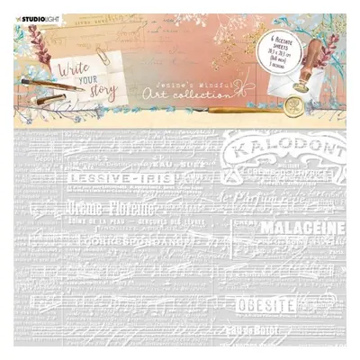 Acetátové fólie Studio Light, kolekce JMA, 20,3 x 20,3 cm (6 ks) – Write Your Story Aladine