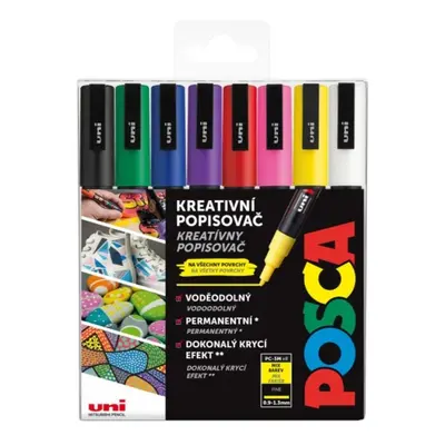 POSCA akrylový popisovač PC-3M 8 ks - mix základních barev POSCA