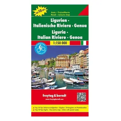 AK 0631 Ligurie - Italská riviéra - Janov 1:150 000 / automapa+ mapa volného času FREYTAG-BERNDT