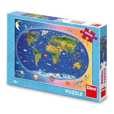 Puzzle Dětská mapa 300 xl dílků DINO