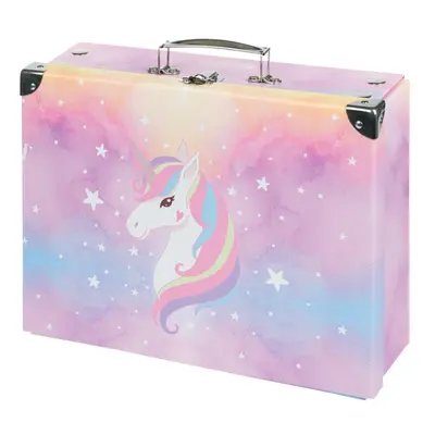 BAAGL Skládací školní kufřík Rainbow Unicorn s kováním Presco Group